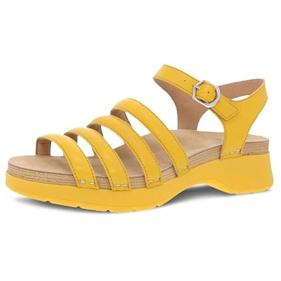 Dansko Shoes - Dansko Womens Roxie Platform Sandals EU 39 US 9 Yellow Leather GUC